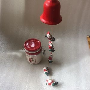 Christmas Santa cockles jar with a Santa bell-2pcs